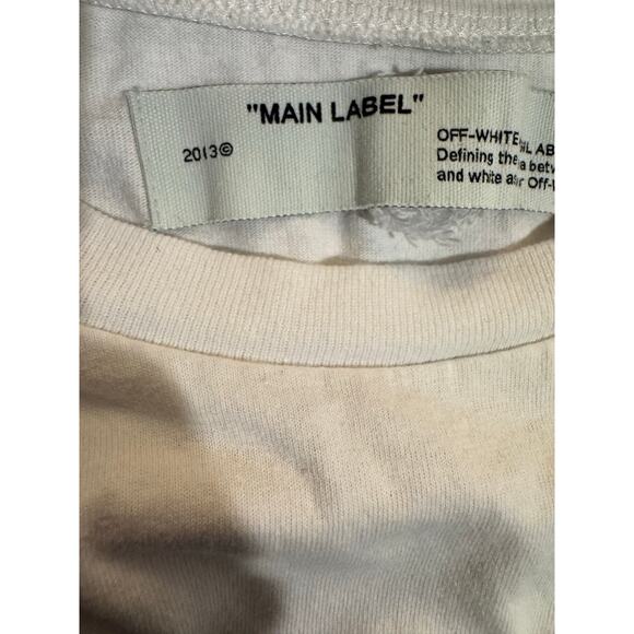 Off-White FW20 “MAIN LABEL” Arrows Logo White Cotton T-Shirt Small - Picture 5 of 9
